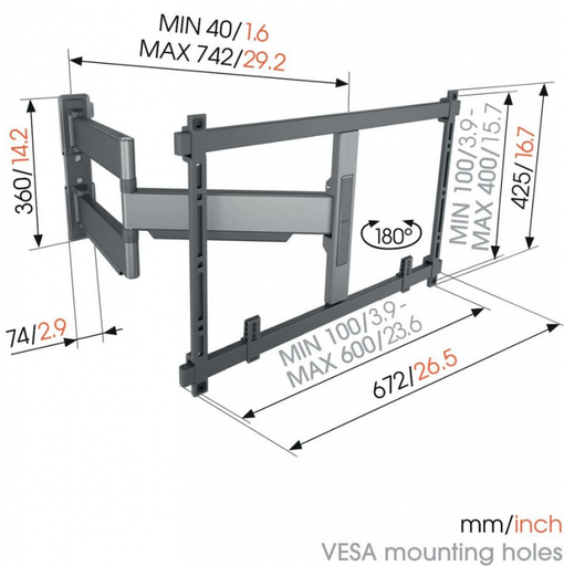VOGELS DRAAIBARE TV-BEUGEL TVM5845
