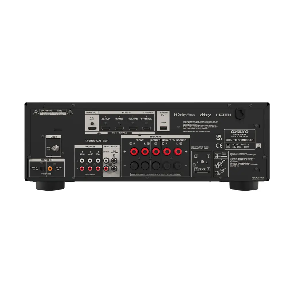 Onkyo TX-SR3100 - Black 5.2 8K AV Receiver