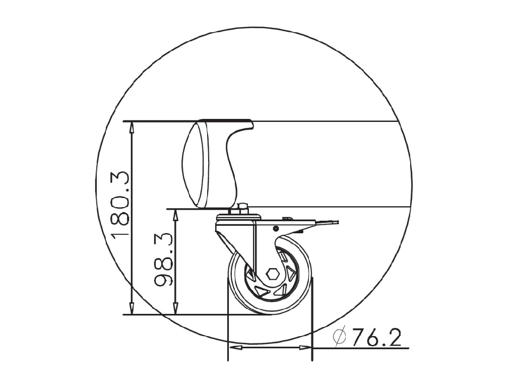  Public Floorstand Basic 180 incl shelf & camera holder 