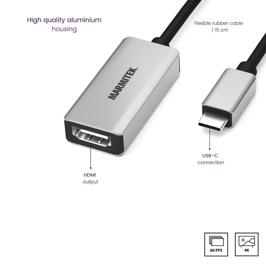  Marmitek USB-C naar HDMI adapter 
