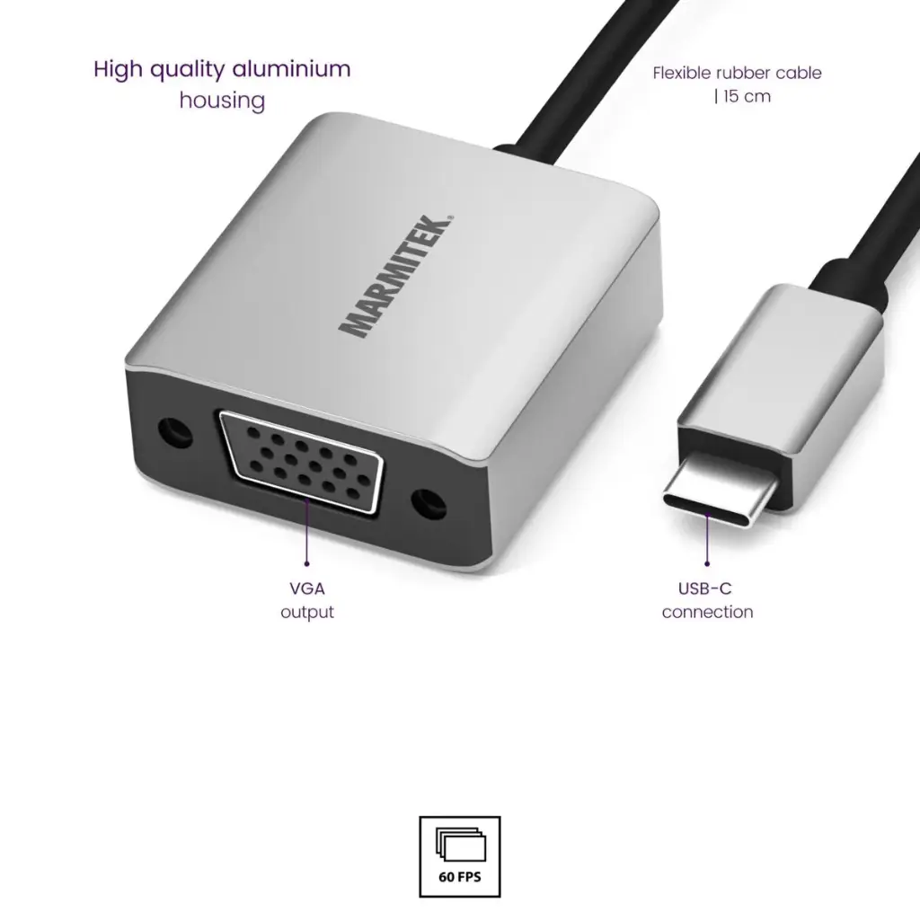  Marmitek USB-C naar VGA adapter 