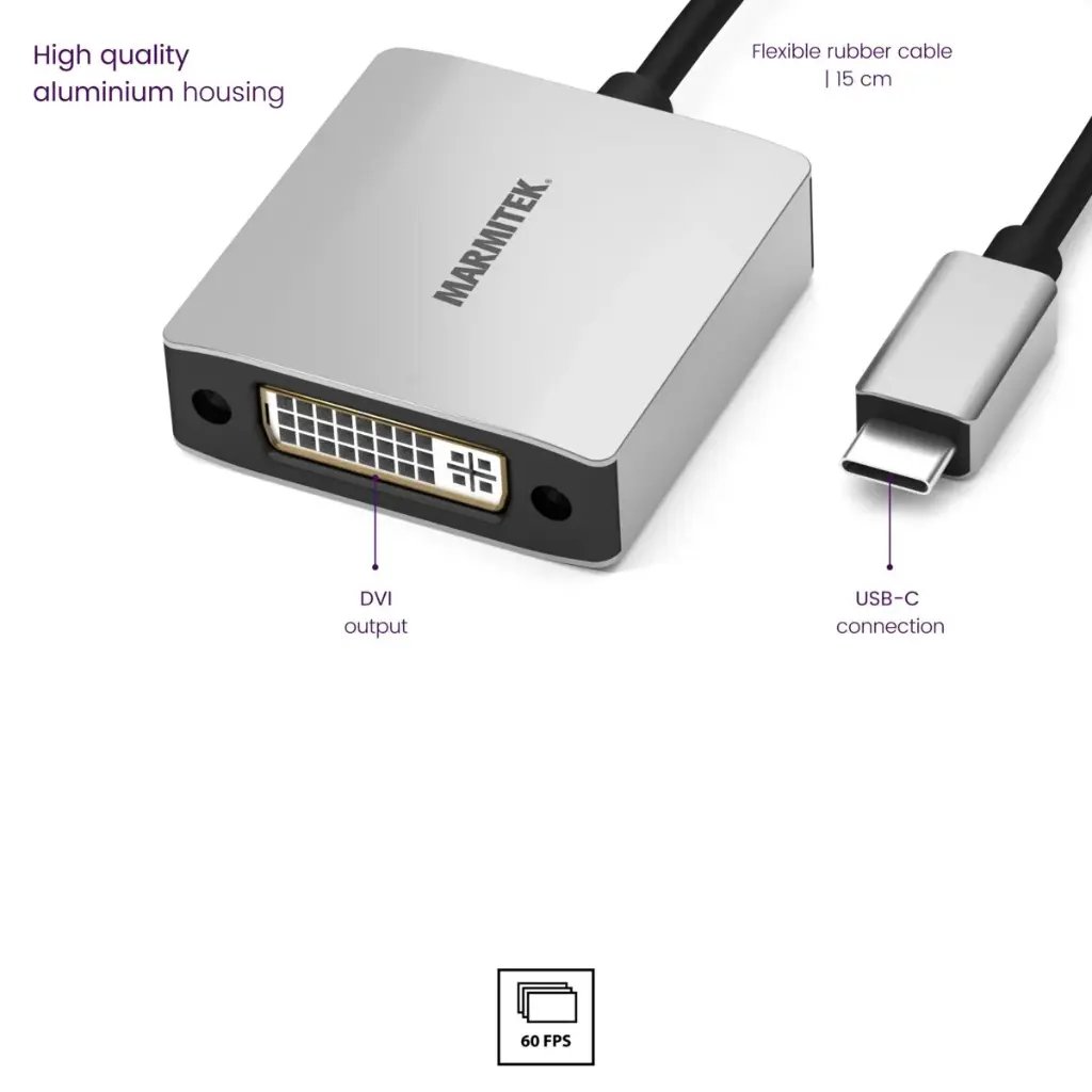 Marmitek USB-C naar DVI adapter 