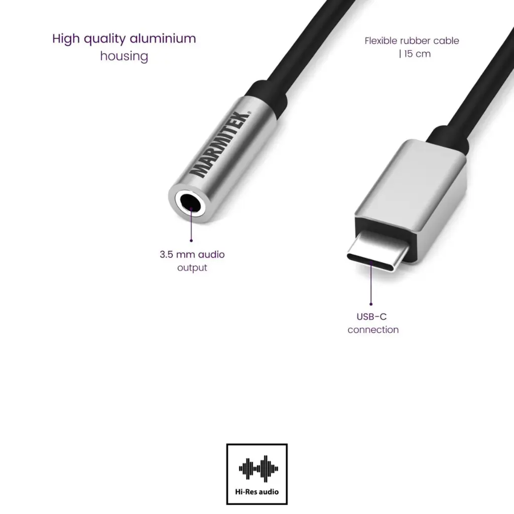 Marmitek  USB-C naar AUX adapter 
