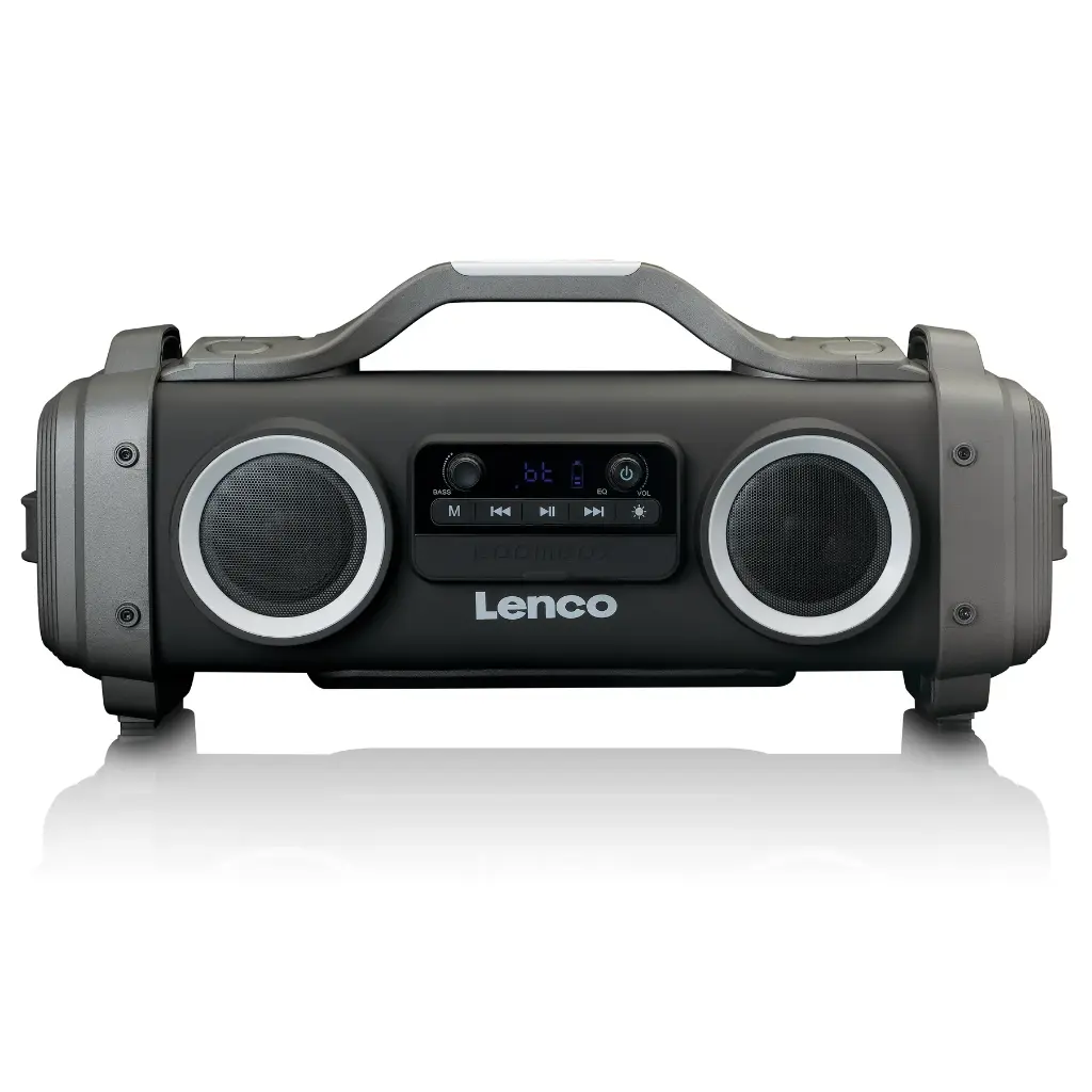 LENCO SPR-200BK - Splashproof Bluetooth® speaker FM radio USB en micro SD met lichteffecten - Zwart 