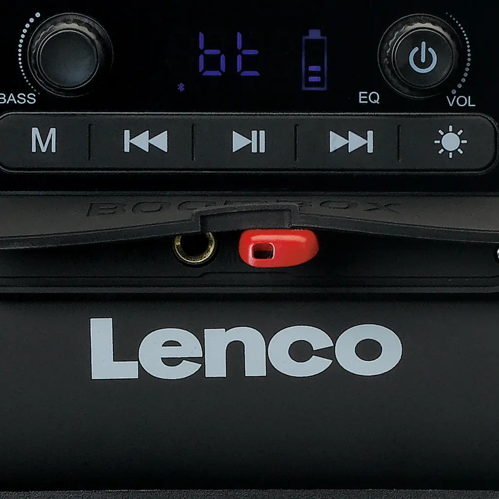 LENCO SPR-200BK - Splashproof Bluetooth® speaker FM radio USB en micro SD met lichteffecten - Zwart 