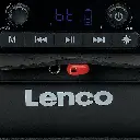 LENCO SPR-200BK - Splashproof Bluetooth® speaker FM radio USB en micro SD met lichteffecten - Zwart 