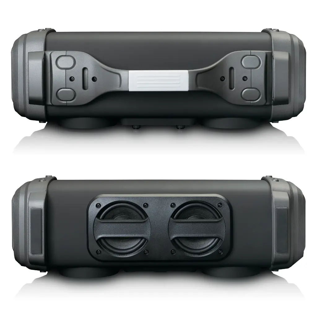 LENCO SPR-200BK - Splashproof Bluetooth® speaker FM radio USB en micro SD met lichteffecten - Zwart 
