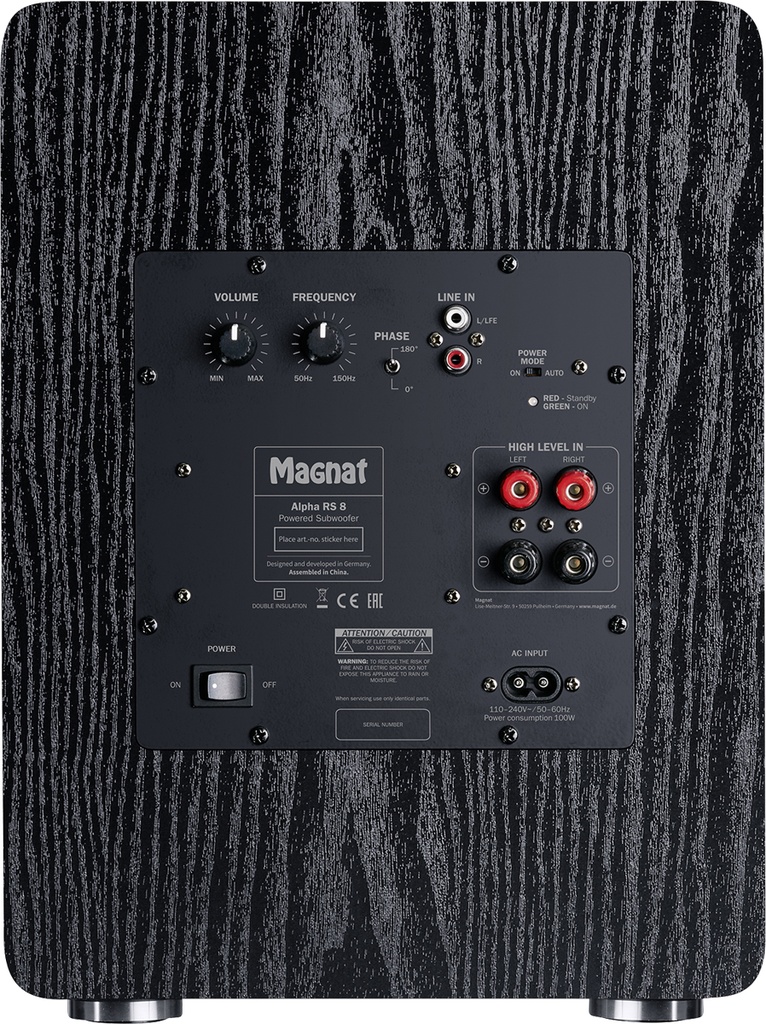 Magnat Subwoofer Alpha RS 8 Zwart