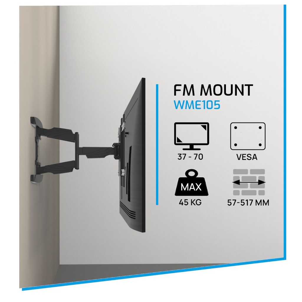 Cavus muursteun 37-70 inch WME105