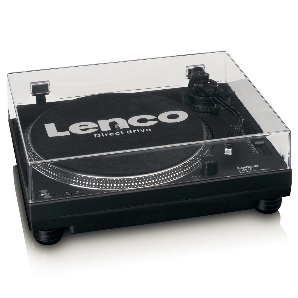 LENCO - L-3818BK Direct aangedreven Platenspeler met USB/PC encoding - Zwart