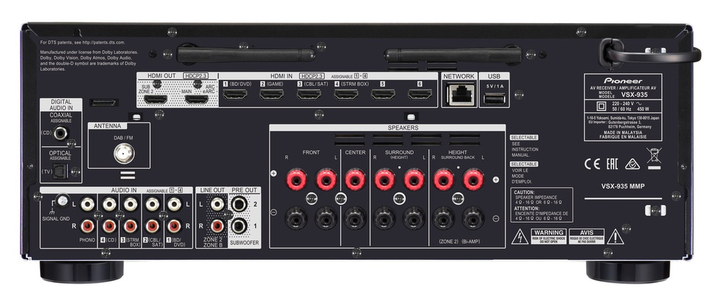 Pioneer VSX-935 7.2-ch Network AV Receiver, Black
