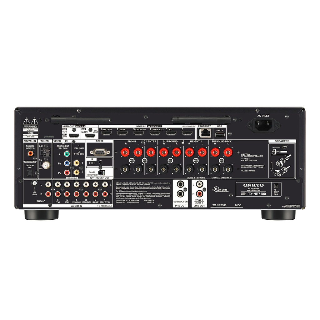 Onkyo 9.2 THX 8K AV Receiver TX-NR7100 - Black TXNR7100