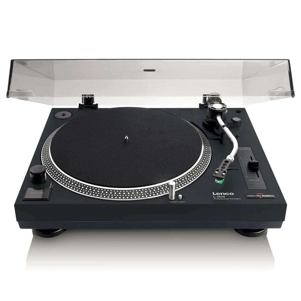 LENCO L-3828BK - Platine vinyle à entraînement direct avec encodage USB/PC - Noir