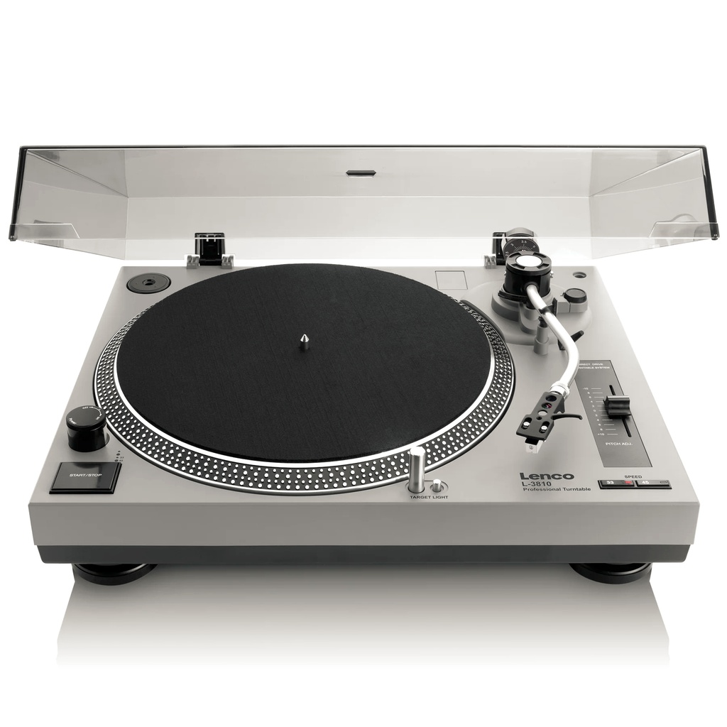 LENCO L-3810GY - Platine vinyle à entraînement direct avec encodage USB/PC - Gris