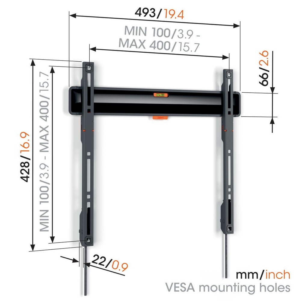 VOGELS FIXED MEDIUM WALL MOUNT TVM 3405