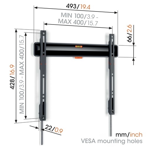 VOGELS FIXED MEDIUM WALL MOUNT TVM 3405